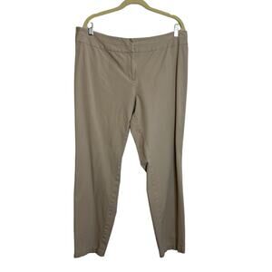J Jill Stretch Womens Casual Ankle Pants Size 16 Beige Straight Leg